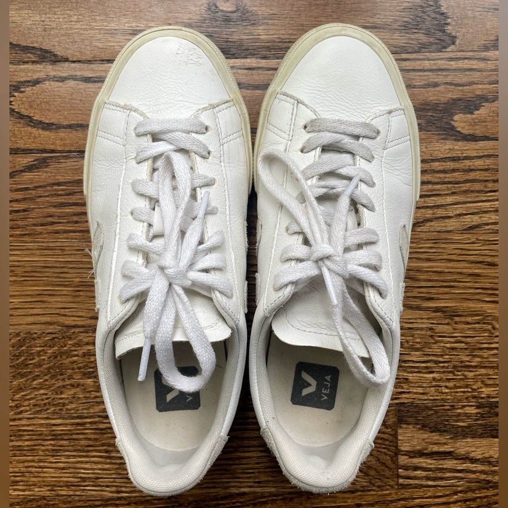 VEJA + NET SUSTAIN Campo leather and suede sneakers